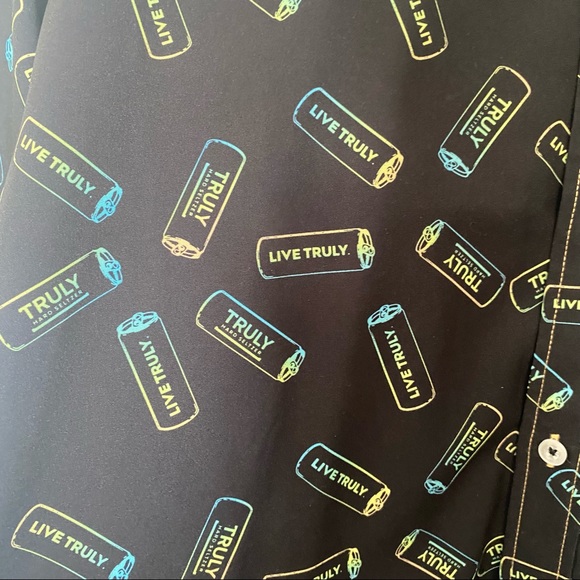 NWOT Truly Hard Seltzer Casual Short Sleeve Shirt Sz M - Picture 5 of 9